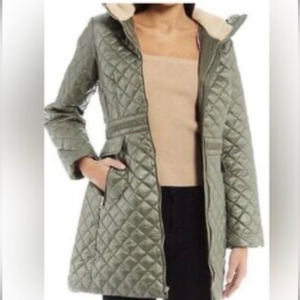 kate spade NWT  Olive Quilted Puffer Coat women’s size Large